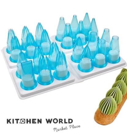 ชุดหัวบีบครีมโพลีคาร์บอเนต KCW PT0182 เซ็ต 24 ชิ้น สีฟ้า_5